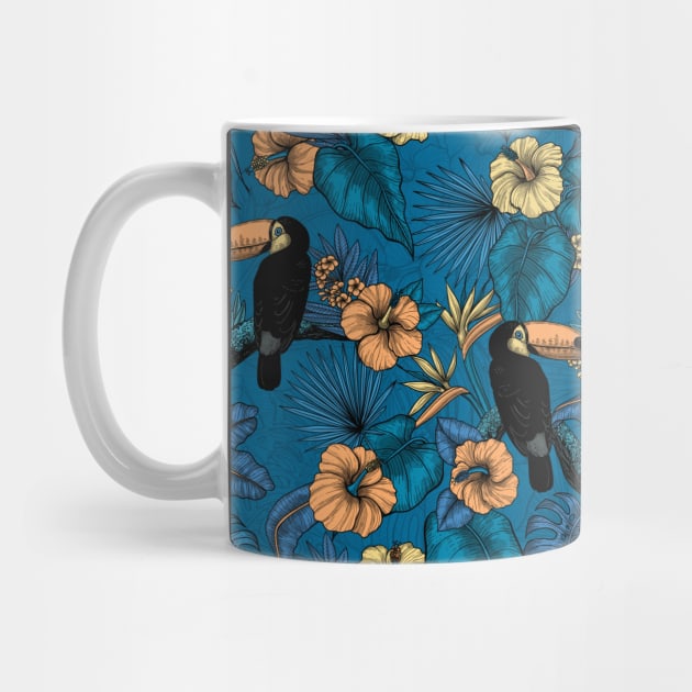 Toucan garden in blue by katerinamk